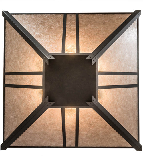 Meyda Lighting Arta 68" 6-Light Chestnut Pendant Light With Silver Mica Shade Glass
