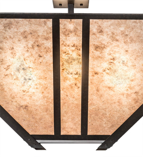 Meyda Lighting Arta 68" 6-Light Chestnut Pendant Light With Silver Mica Shade Glass