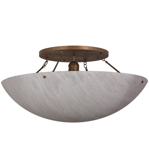 Meyda Lighting Artesia 42" 8-Light Cortez Gold Semi-flush Mount Light With Whitestone Idalight Shade Glass