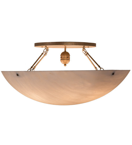 Meyda Lighting Artesia 42" 8-Light Cortez Gold Semi-flush Mount Light With Whitestone Idalight Shade Glass