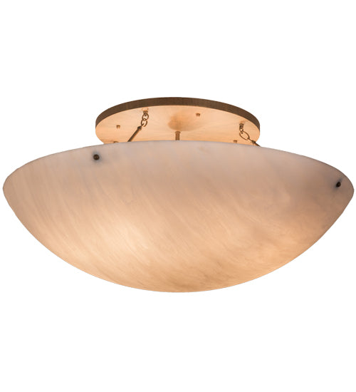 Meyda Lighting Artesia 42" 8-Light Cortez Gold Semi-flush Mount Light With Whitestone Idalight Shade Glass