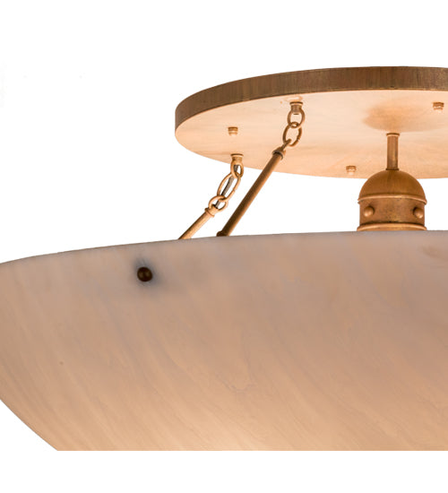 Meyda Lighting Artesia 42" 8-Light Cortez Gold Semi-flush Mount Light With Whitestone Idalight Shade Glass