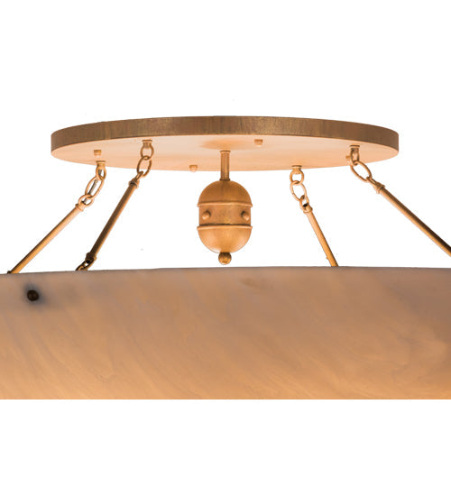 Meyda Lighting Artesia 42" 8-Light Cortez Gold Semi-flush Mount Light With Whitestone Idalight Shade Glass