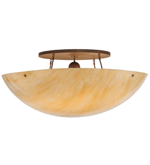 Meyda Lighting Artesia 48" 8-Light Cortez Gold Semi-flush Mount Ceiling Light With Sahara Taupe Idalight Shade Glass