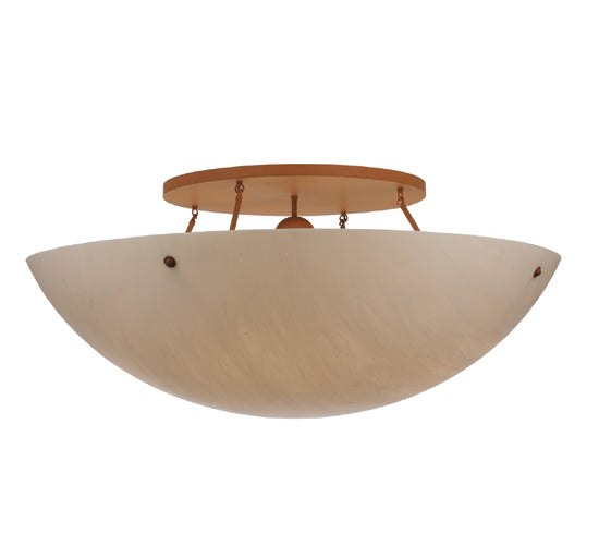 Meyda Lighting Artesia 48" 8-Light Earth Powdercoat Flush Mount Light With Tawnyrock Idalight Shade Glass