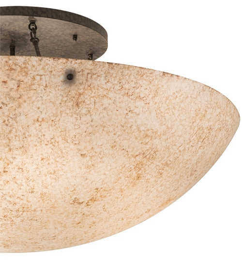 Meyda Lighting Artesia 48" 8-Light Golden Bronze Flush Mount Light With Gold Parchment Idalight Shade