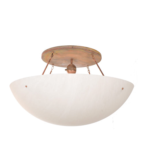 Meyda Lighting Artesia 48" 8-Light Vintage Copper Flush Mount Light With White Statuario Idalight Shade