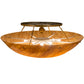 Meyda Lighting Artesia 60" 12-Light Buttered Brass Flush Mount Light With Ambra Siena Idalight Shade Glass
