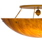 Meyda Lighting Artesia 60" 12-Light Buttered Brass Flush Mount Light With Ambra Siena Idalight Shade Glass