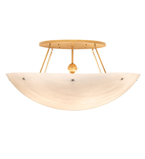 Meyda Lighting Artesia 60" 12-Light Gold Metallic Flush Mount Light With Whitestone Idalight Shade