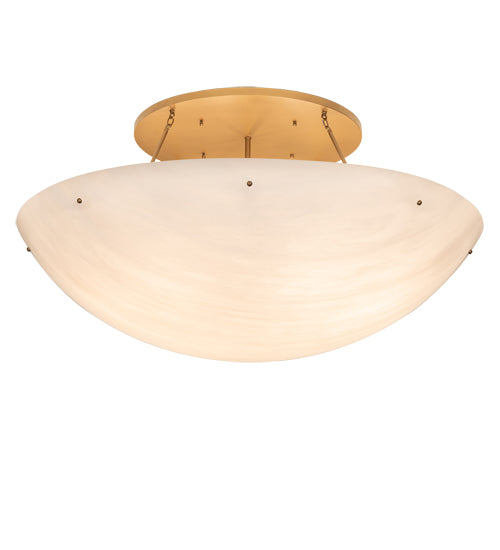 Meyda Lighting Artesia 60" 12-Light Gold Metallic Flush Mount Light With Whitestone Idalight Shade