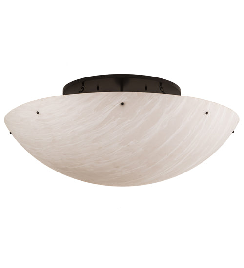 Meyda Lighting Artesia 60" 12-Light Timeless Bronze Flush Mount Light With Whitestone Idalight Shade Glass