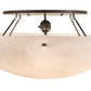 Meyda Lighting Artesia 60" 12-Light Timeless Bronze Flush Mount Light With Whitestone Idalight Shade Glass