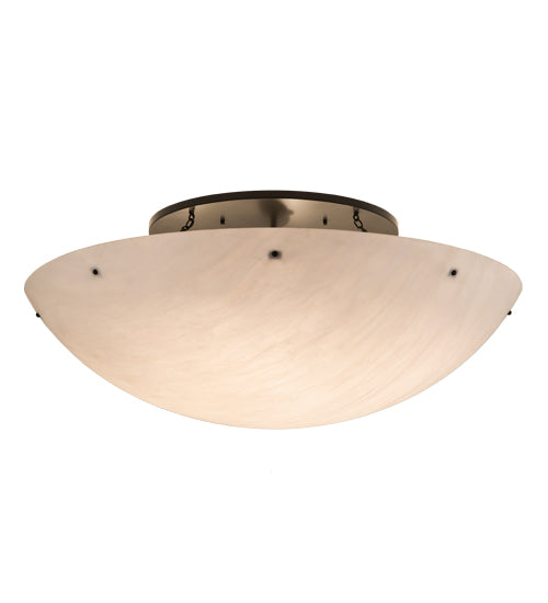 Meyda Lighting Artesia 60" 12-Light Timeless Bronze Flush Mount Light With Whitestone Idalight Shade Glass