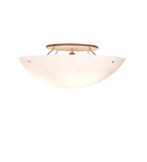 Meyda Lighting Artesia 60" 12-Light Vintage Copper Flush Mount Light With Whitestone Idalight Shade