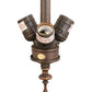 Meyda Lighting Arts & Crafts 18" 3-Light Craftsman Brown Dome Semi-flush Mount Light With Beige Iridescent Art Shade Glass