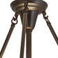 Meyda Lighting Arts & Crafts 18" 3-Light Craftsman Brown Dome Semi-flush Mount Light With Beige Iridescent Art Shade Glass