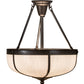 Meyda Lighting Arts & Crafts 18" 3-Light Craftsman Brown Semi-flush Mount Light With White Art Shade Glass