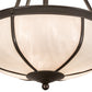 Meyda Lighting Arts & Crafts 18" 3-Light Craftsman Brown Semi-flush Mount Light With White Art Shade Glass