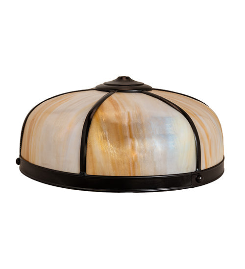 Meyda Lighting Arts & Crafts 18" Craftsman Brown Dome Frame With Beige Art Shade Glass