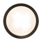 Meyda Lighting Arts & Crafts 20" 4-Light Craftsman Brown Semi-flush Mount Light With Jade Purple & Frosted Clear Shade Glass