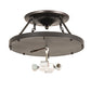 Meyda Lighting Arts & Crafts 20" 4-Light Craftsman Brown Semi-flush Mount Light With Multi-Colored Shade Glass