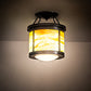 Meyda Lighting Arts & Crafts 20" 4-Light Craftsman Brown Semi-flush Mount Light With Multi-Colored Shade Glass
