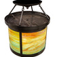 Meyda Lighting Arts & Crafts 20" 4-Light Craftsman Brown Semi-flush Mount Light With Multi-Colored Shade Glass