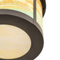 Meyda Lighting Arts & Crafts 20" 4-Light Craftsman Brown Semi-flush Mount Light With Multi-Colored Shade Glass