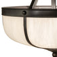 Meyda Lighting Arts & Crafts 234504 18" 3-Light Craftsman Brown Semi-flush Mount Light With White Art Shade Glass