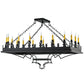 Meyda Lighting Asen 48" 18-Light Costello Black Island Pendant Light With Ivory Faux Candlelight