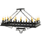 Meyda Lighting Asen 48" 18-Light Costello Black Island Pendant Light With Ivory Faux Candlelight