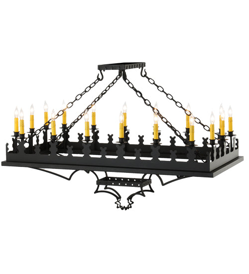 Meyda Lighting Asen 48" 18-Light Costello Black Island Pendant Light With Ivory Faux Candlelight
