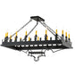 Meyda Lighting Asen 48" 18-Light Costello Black Island Pendant Light With Ivory Faux Candlelight