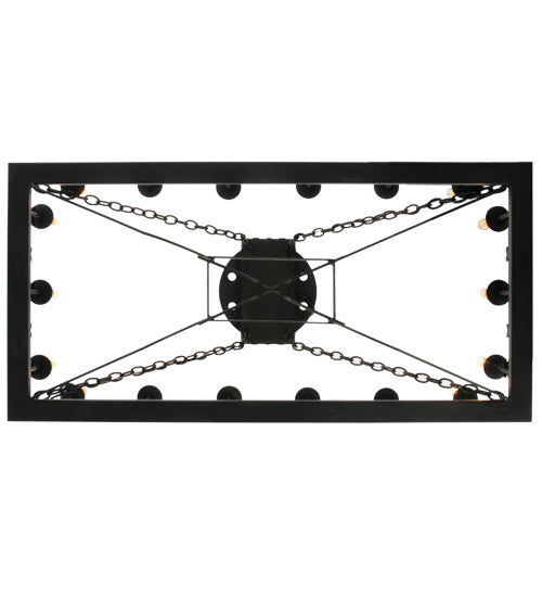 Meyda Lighting Asen 48" 18-Light Costello Black Island Pendant Light With Ivory Faux Candlelight