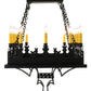 Meyda Lighting Asen 48" 18-Light Costello Black Island Pendant Light With Ivory Faux Candlelight