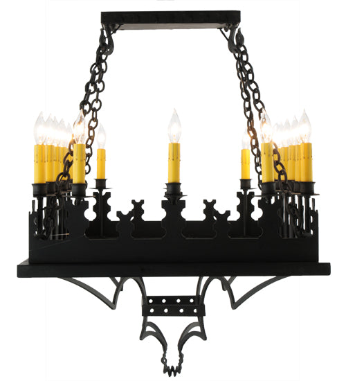 Meyda Lighting Asen 48" 18-Light Costello Black Island Pendant Light With Ivory Faux Candlelight