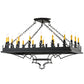 Meyda Lighting Asen 48" 18-Light Costello Black Island Pendant Light With Ivory Faux Candlelight