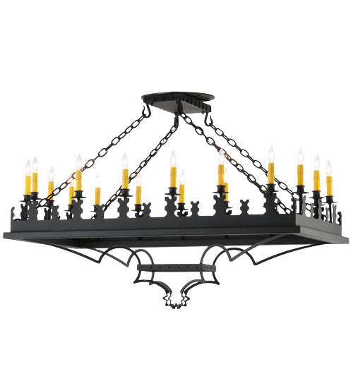 Meyda Lighting Asen 48" 18-Light Costello Black Island Pendant Light With Ivory Faux Candlelight