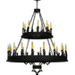 Meyda Lighting Asen 48" 27-Light 2-Tier Costello Black Chandelier With Ivory Faux Candlelight