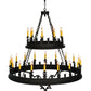 Meyda Lighting Asen 48" 27-Light 2-Tier Costello Black Chandelier With Ivory Faux Candlelight