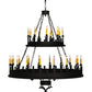 Meyda Lighting Asen 48" 27-Light 2-Tier Costello Black Chandelier With Ivory Faux Candlelight