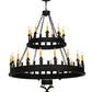 Meyda Lighting Asen 48" 27-Light 2-Tier Costello Black Chandelier With Ivory Faux Candlelight