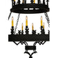 Meyda Lighting Asen 48" 27-Light 2-Tier Costello Black Chandelier With Ivory Faux Candlelight