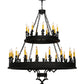 Meyda Lighting Asen 48" 27-Light 2-Tier Costello Black Chandelier With Ivory Faux Candlelight