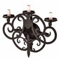 Meyda Lighting Ashley 17" 3-Light Costello Black Wall Sconce With Ivory Polyresin Cylindres Shade