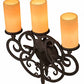 Meyda Lighting Ashley 17" 3-Light Costello Black Wall Sconce With Ivory Polyresin Cylindres Shade