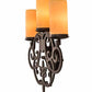 Meyda Lighting Ashley 17" 3-Light Costello Black Wall Sconce With Ivory Polyresin Cylindres Shade