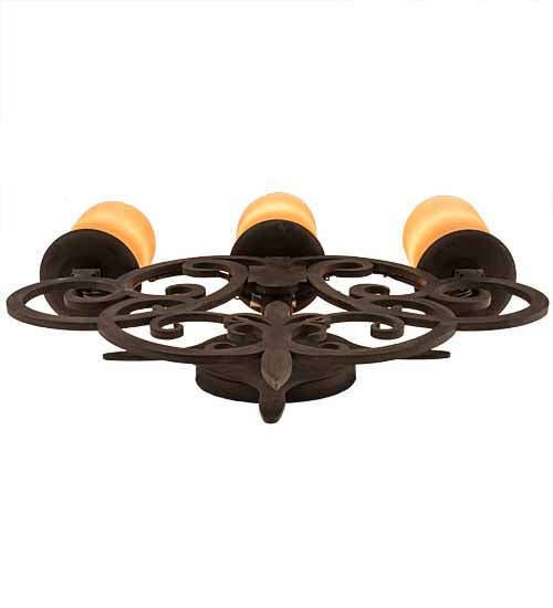 Meyda Lighting Ashley 17" 3-Light Costello Black Wall Sconce With Ivory Polyresin Cylindres Shade