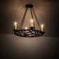 Meyda Lighting Ashley 20" 4-Light Blackwash Chandelier With Ivory Faux Candlelight